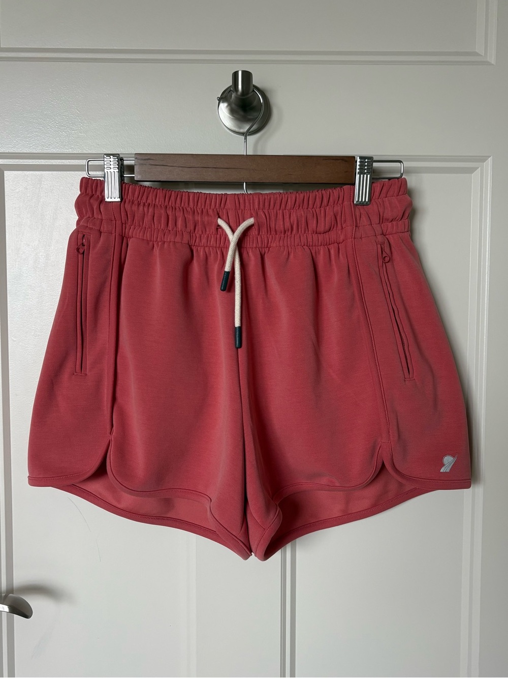 Women's Athletic Drawstring Shorts in Dusty Coral Pink